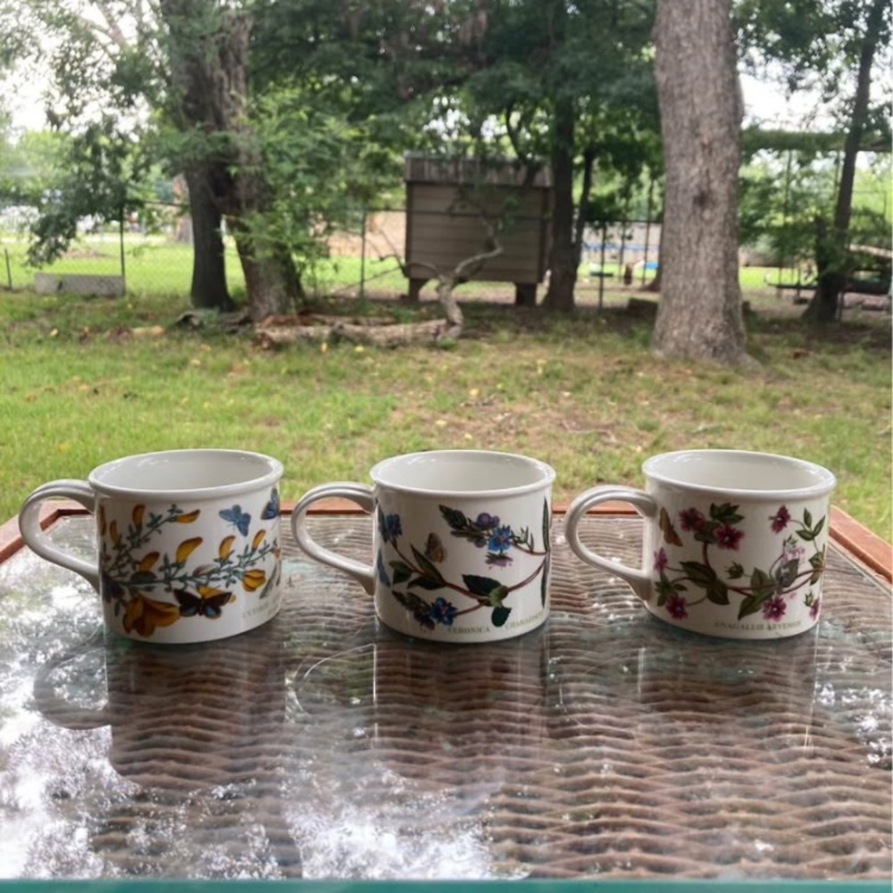 Floral Ceramic Mug Set - Multicolor